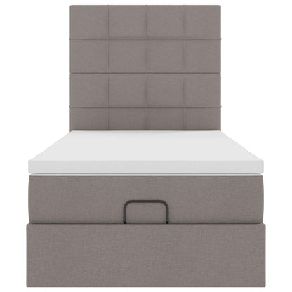 Struttura Letto Pouf con Materasso Tortora 100x200cm in Tessuto