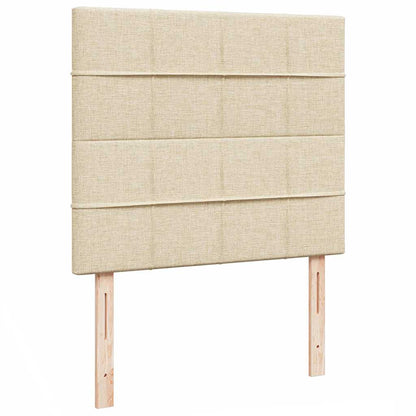 Struttura Letto Pouf con Materasso Crema 120x190 cm in Tessuto
