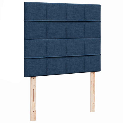 Struttura Letto Pouf con Materasso Blu 120x190 cm in Tessuto