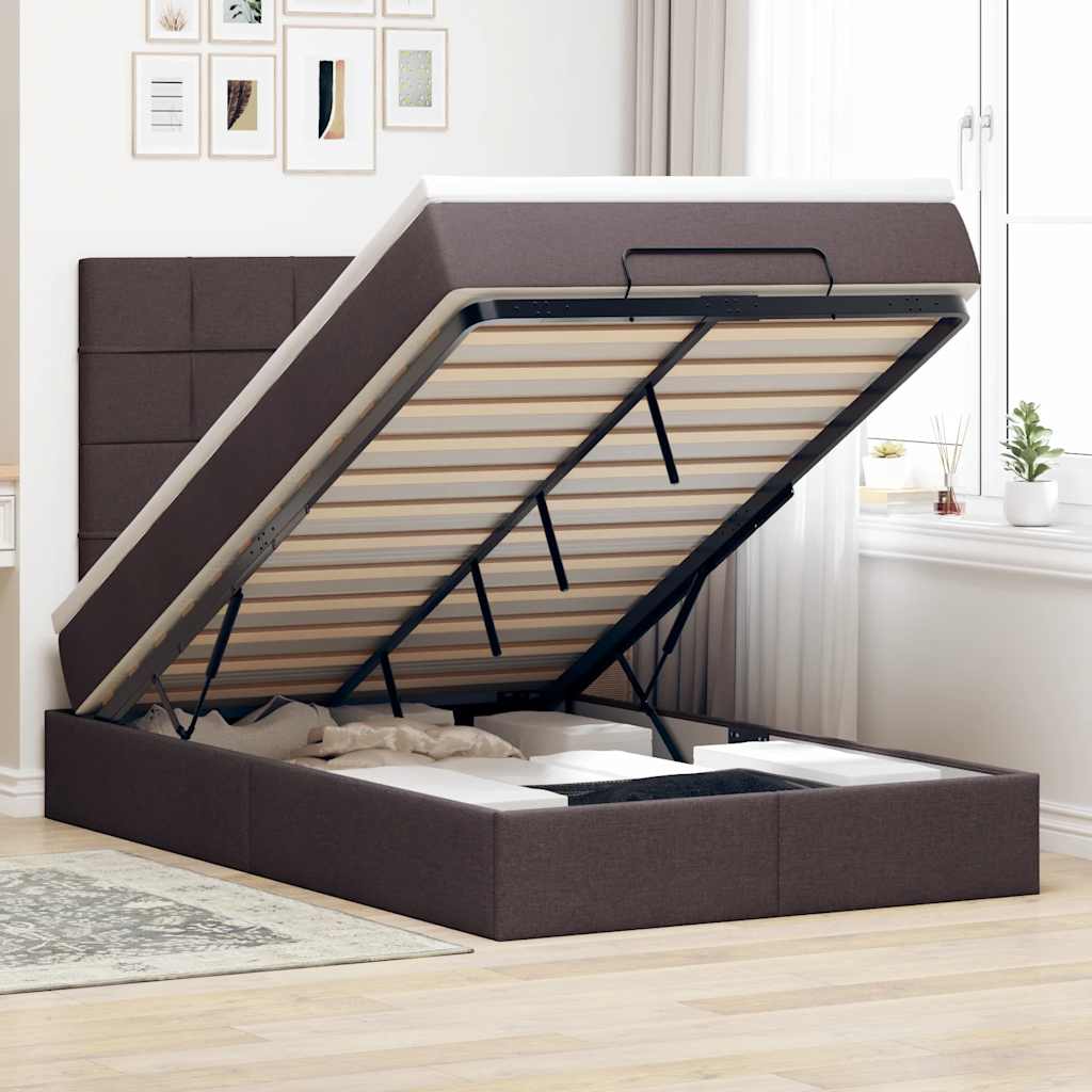 Struttura Letto Pouf con Materasso 120x200 cm in Tessuto | homemem39