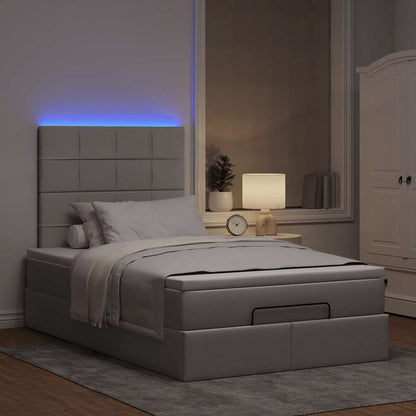 Struttura Letto Pouf con Materasso Tortora 120x200cm in Tessuto | homemem39