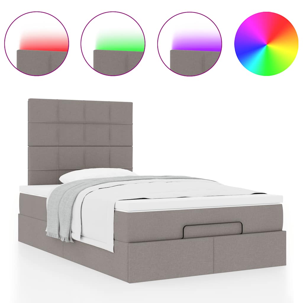 Struttura Letto Pouf con Materasso Tortora 120x200cm in Tessuto | homemem39