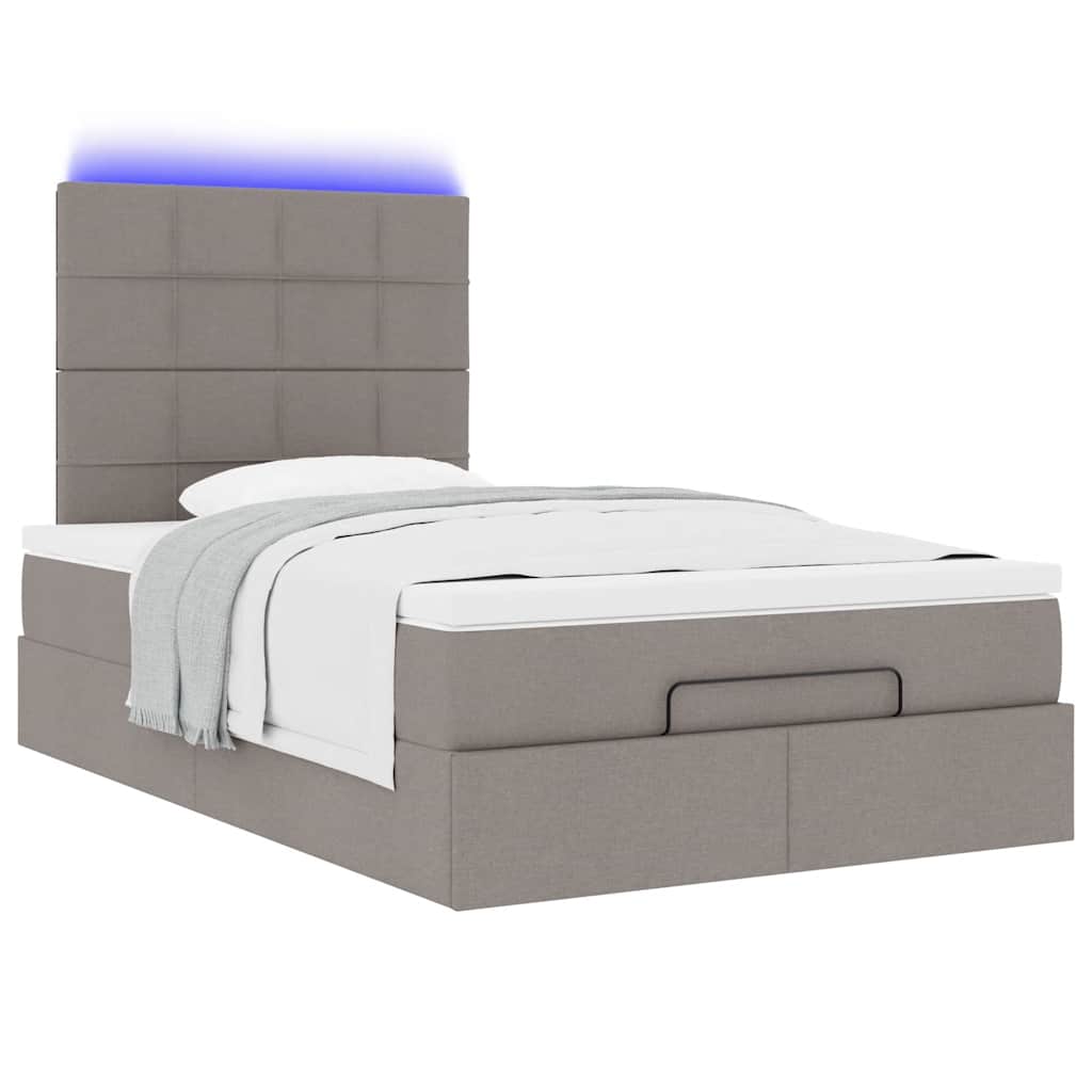 Struttura Letto Pouf con Materasso Tortora 120x200cm in Tessuto | homemem39