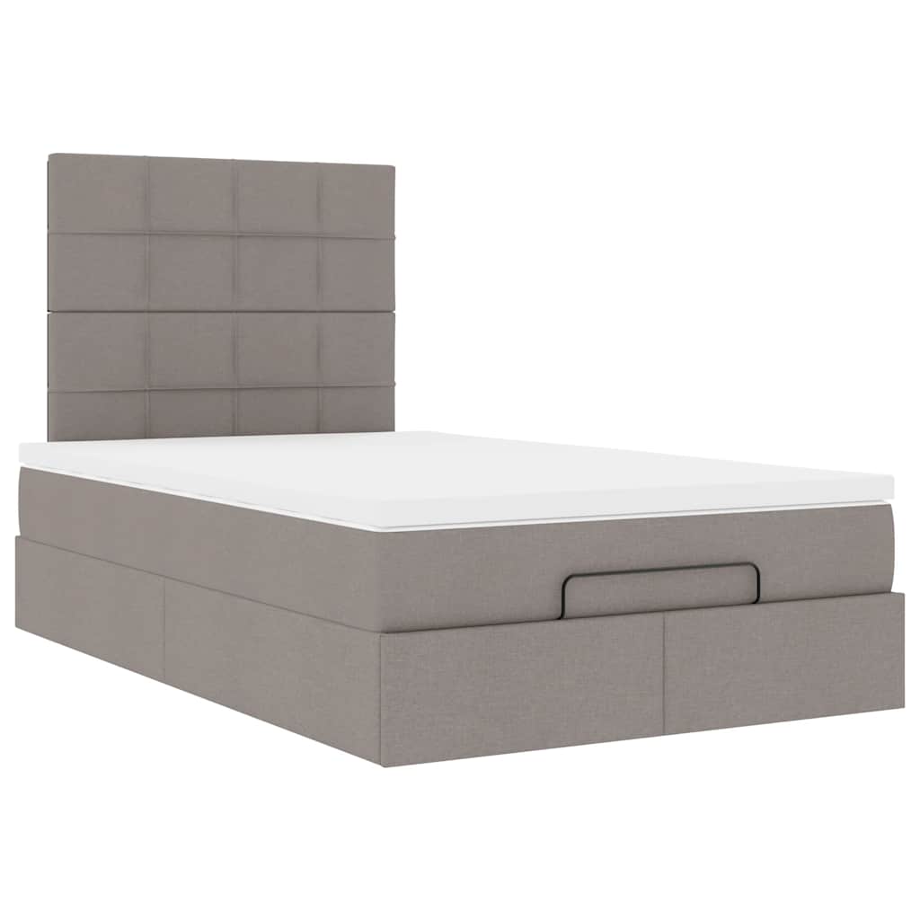 Struttura Letto Pouf con Materasso Tortora 120x200cm in Tessuto | homemem39
