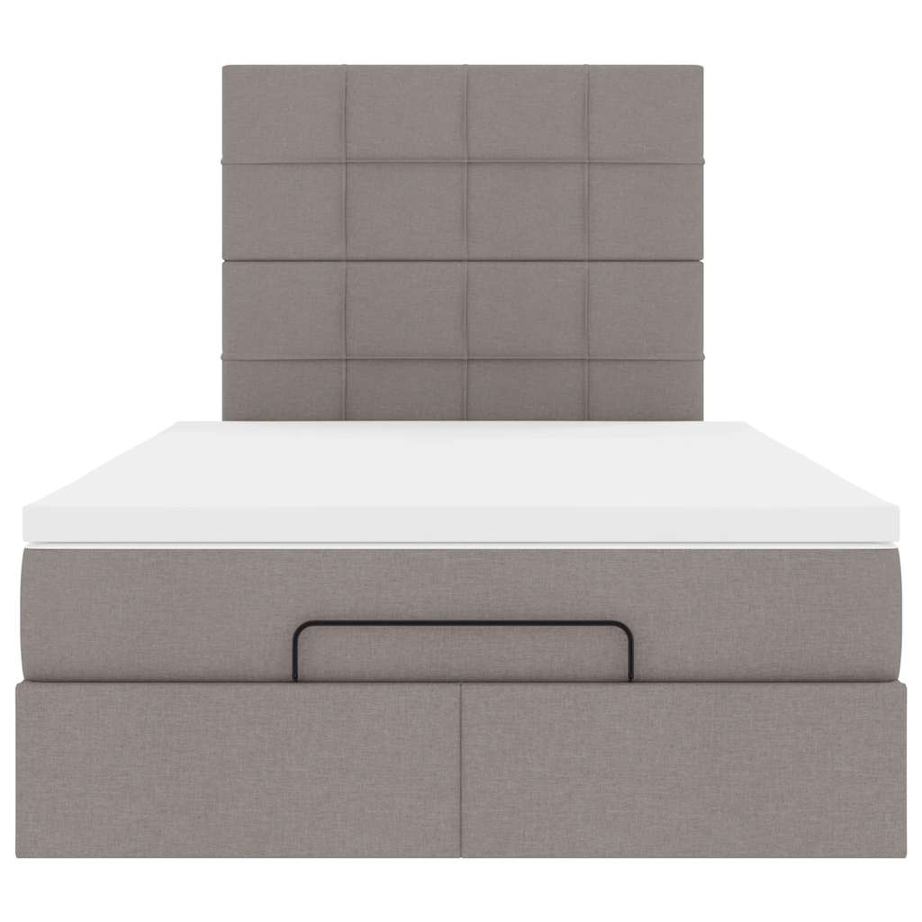 Struttura Letto Pouf con Materasso Tortora 120x200cm in Tessuto