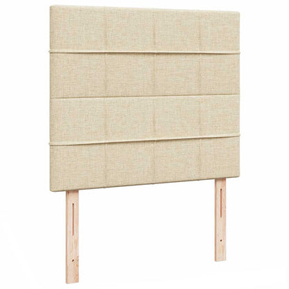 Struttura Letto Pouf con Materasso Crema 120x200 cm in Tessuto