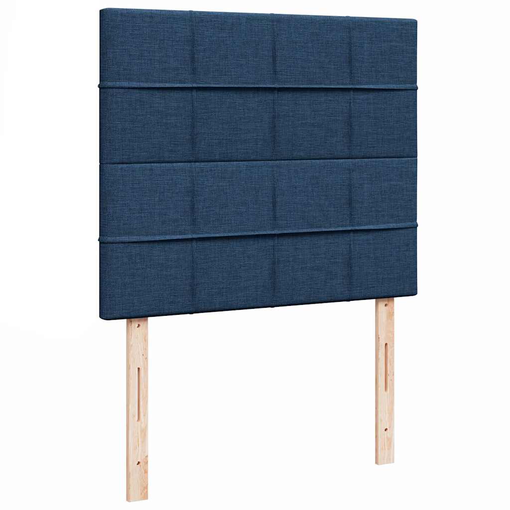 Struttura Letto Pouf con Materasso Blu 120x200 cm in Tessuto | homemem39