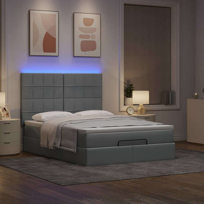 Struttura Letto Pouf con Materasso 140x190 cm in Tessuto | homemem39