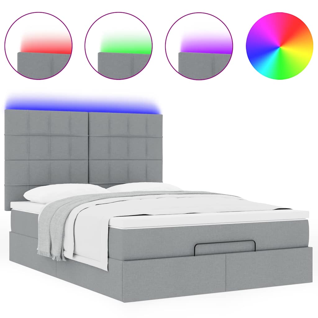Struttura Letto Pouf con Materasso 140x190 cm in Tessuto | homemem39