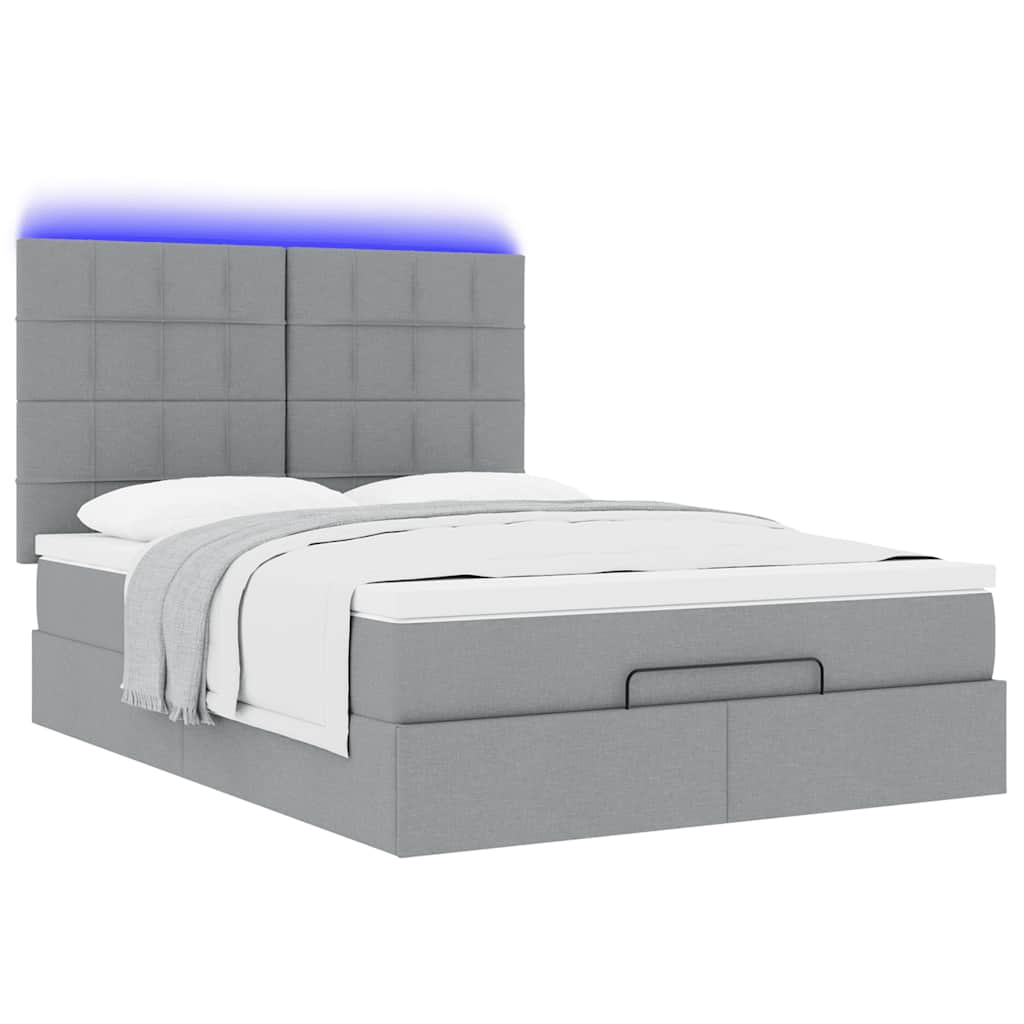 Struttura Letto Pouf con Materasso 140x190 cm in Tessuto | homemem39