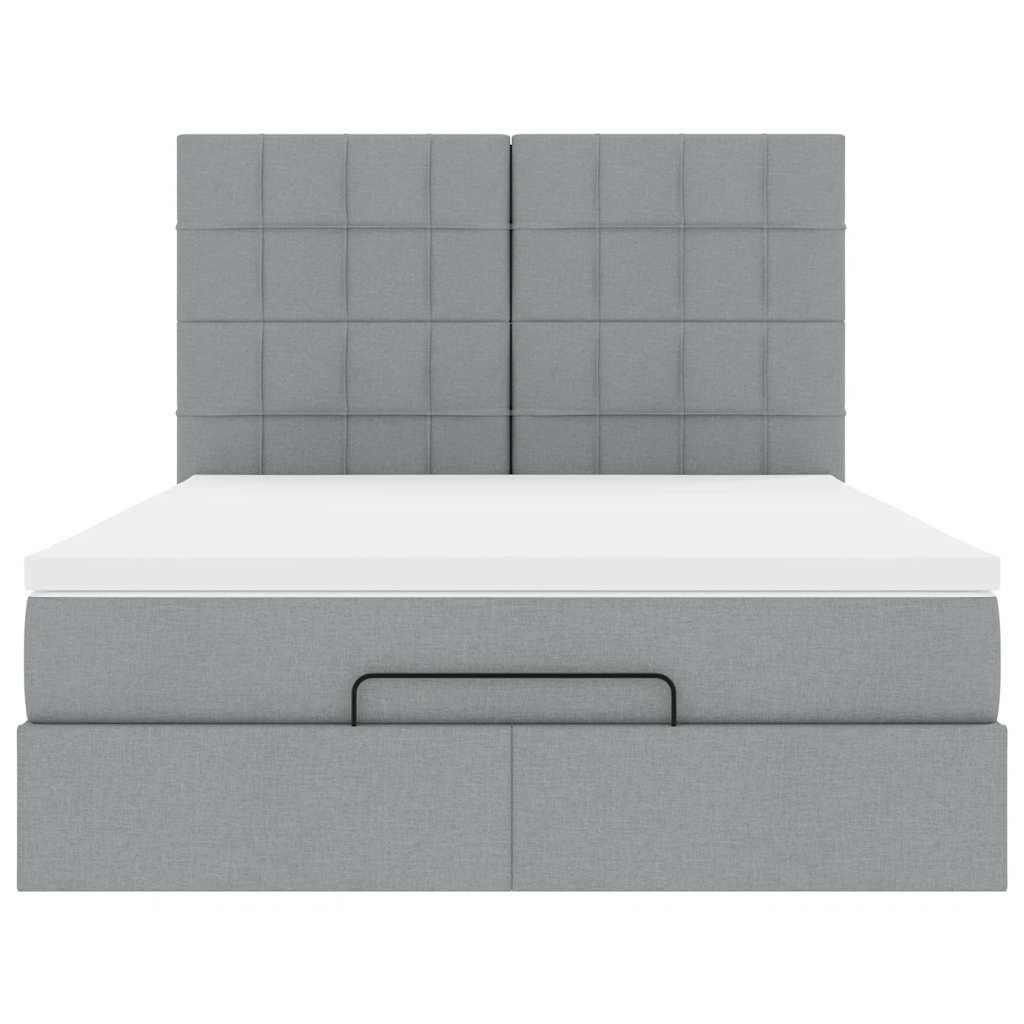 Struttura Letto Pouf con Materasso 140x190 cm in Tessuto