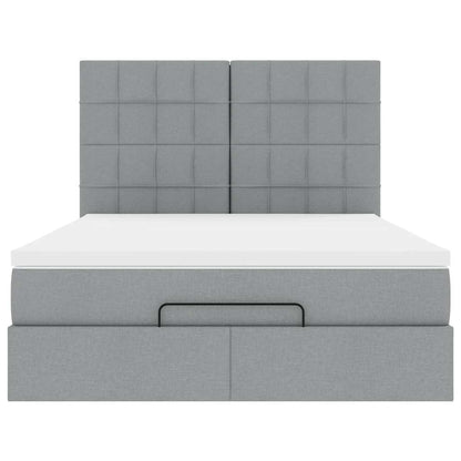 Struttura Letto Pouf con Materasso 140x190 cm in Tessuto