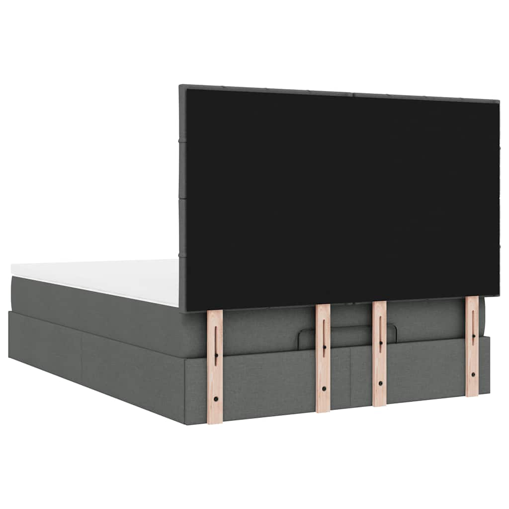 Struttura Letto Pouf con Materasso 140x190 cm in Tessuto