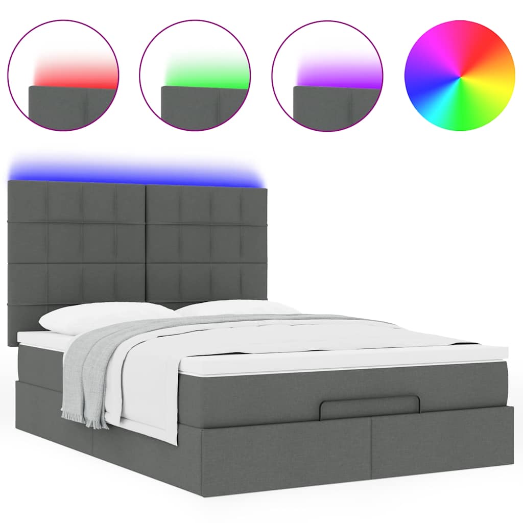Struttura Letto Pouf con Materasso 140x190 cm in Tessuto | homemem39