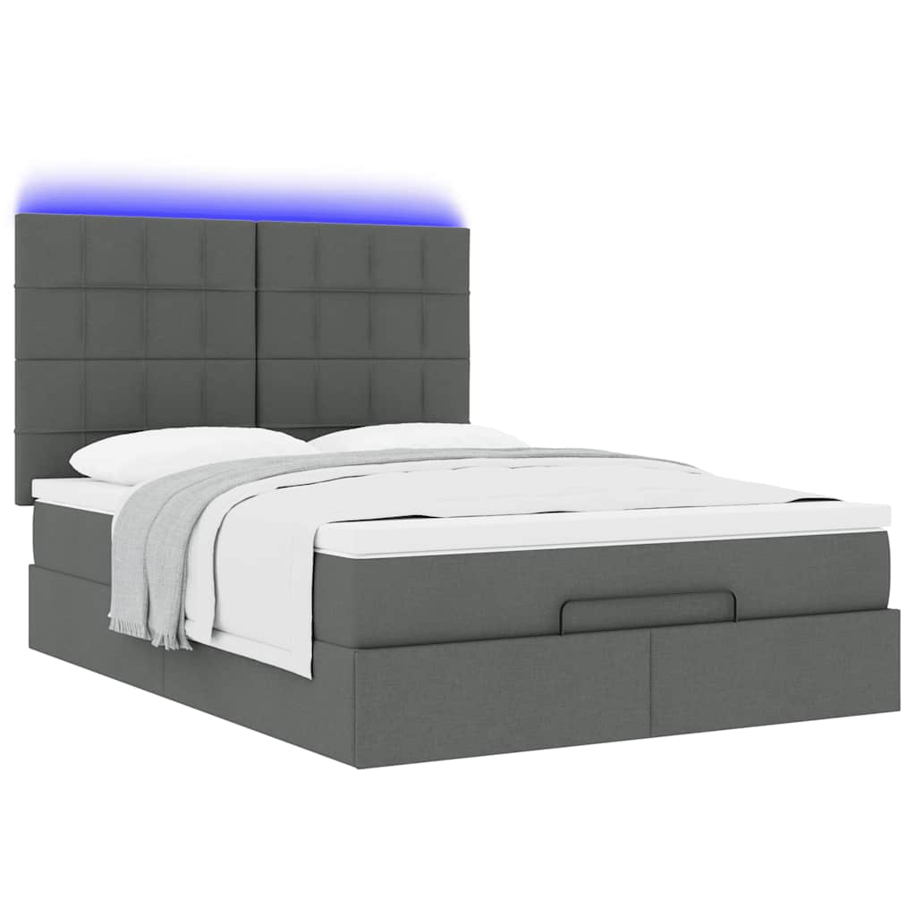Struttura Letto Pouf con Materasso 140x190 cm in Tessuto | homemem39