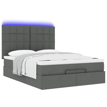 Struttura Letto Pouf con Materasso 140x190 cm in Tessuto | homemem39