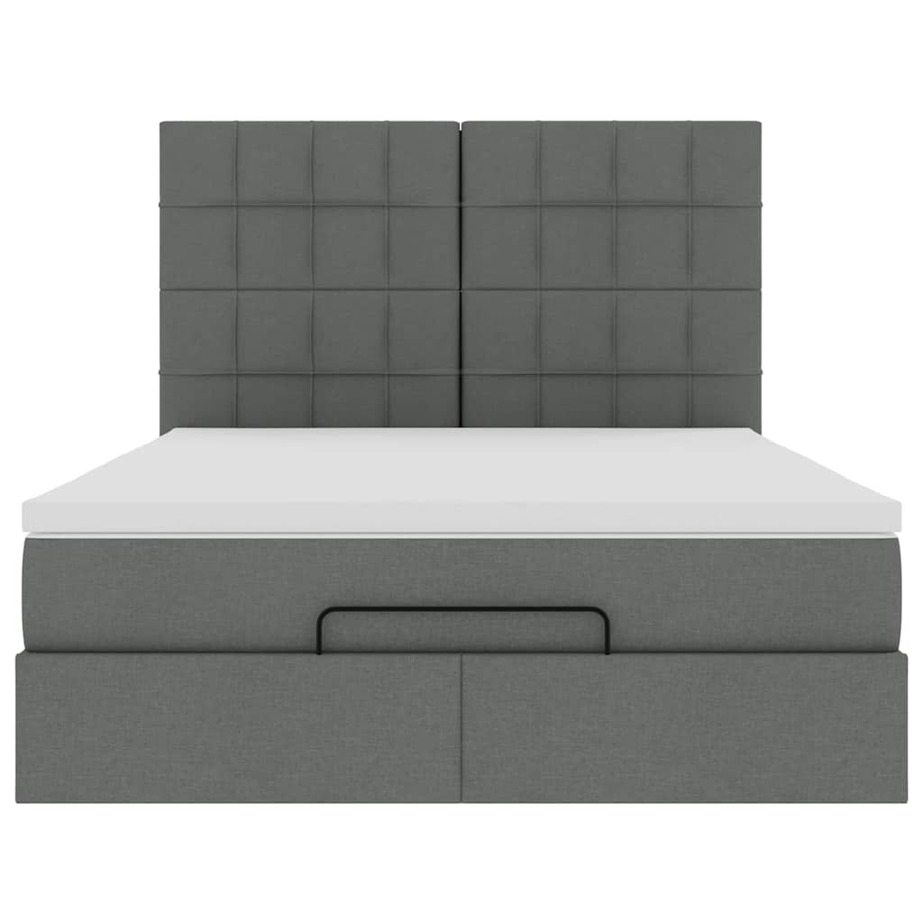Struttura Letto Pouf con Materasso 140x190 cm in Tessuto | homemem39