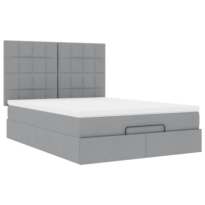 Struttura Letto Pouf con Materasso 140x200 cm in Tessuto | homemem39