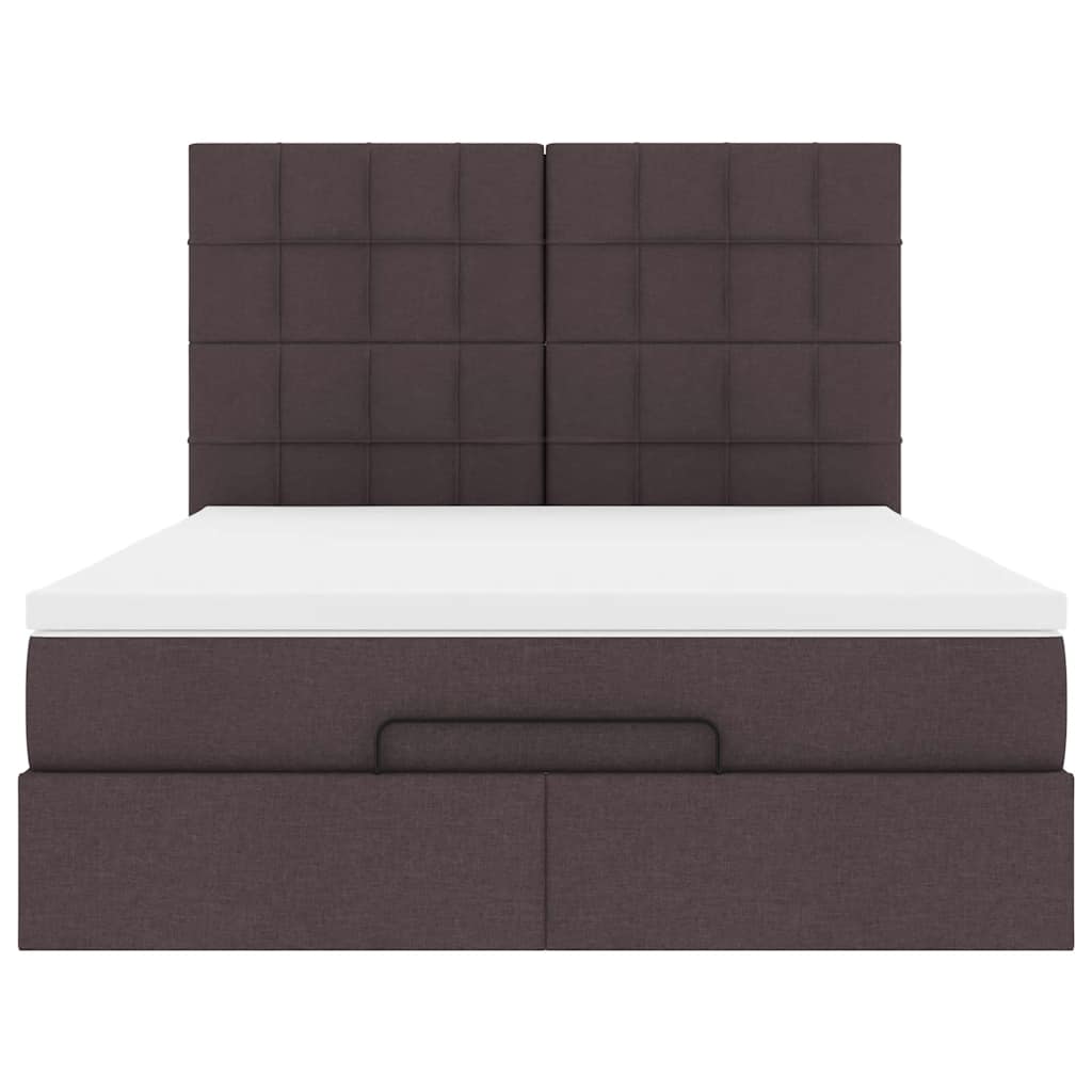 Struttura Letto Pouf con Materasso 140x200 cm in Tessuto - homemem39