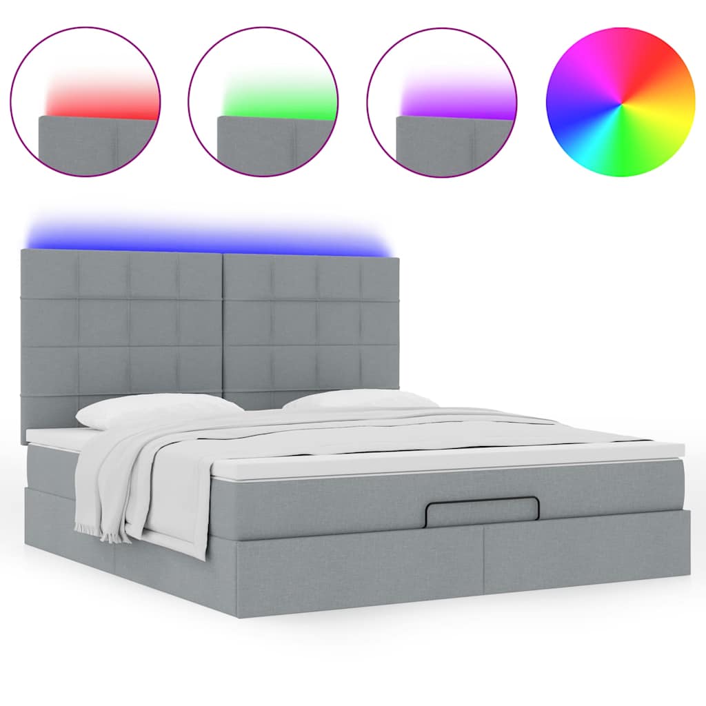 Struttura Letto Pouf con Materasso 160x200 cm in Tessuto | homemem39