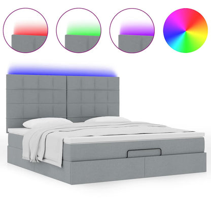 Struttura Letto Pouf con Materasso 160x200 cm in Tessuto | homemem39