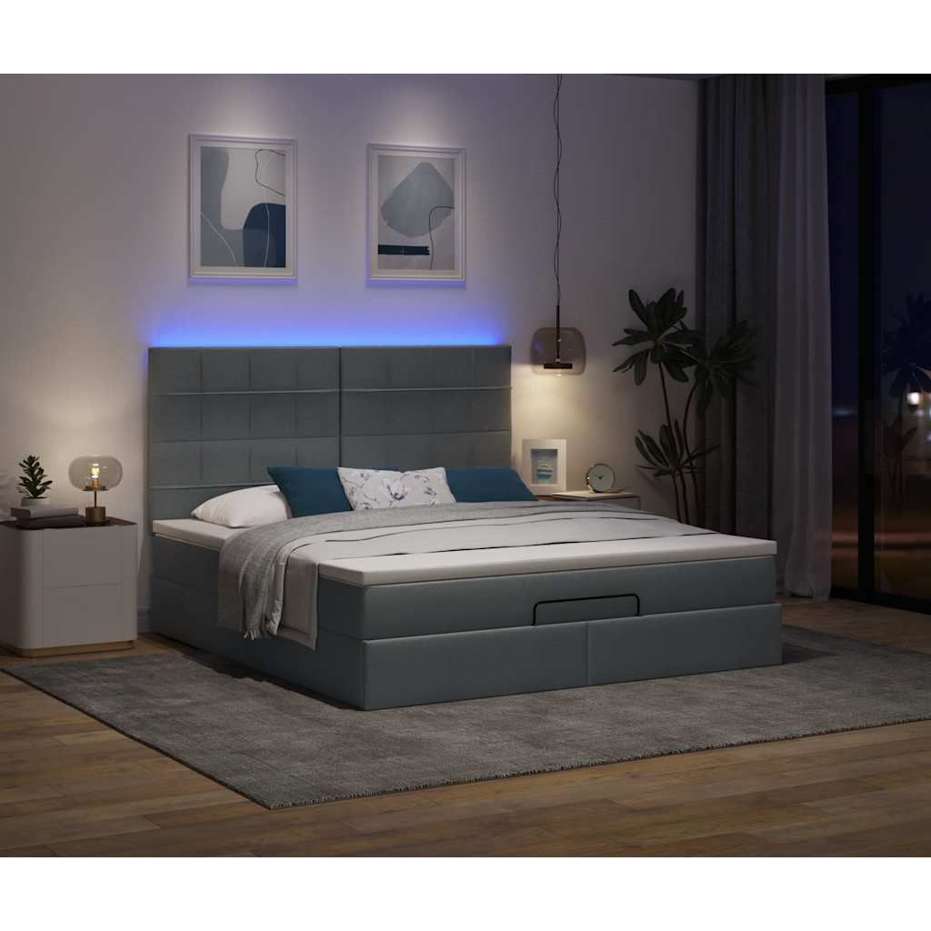 Struttura Letto Pouf con Materasso 160x200 cm in Tessuto | homemem39