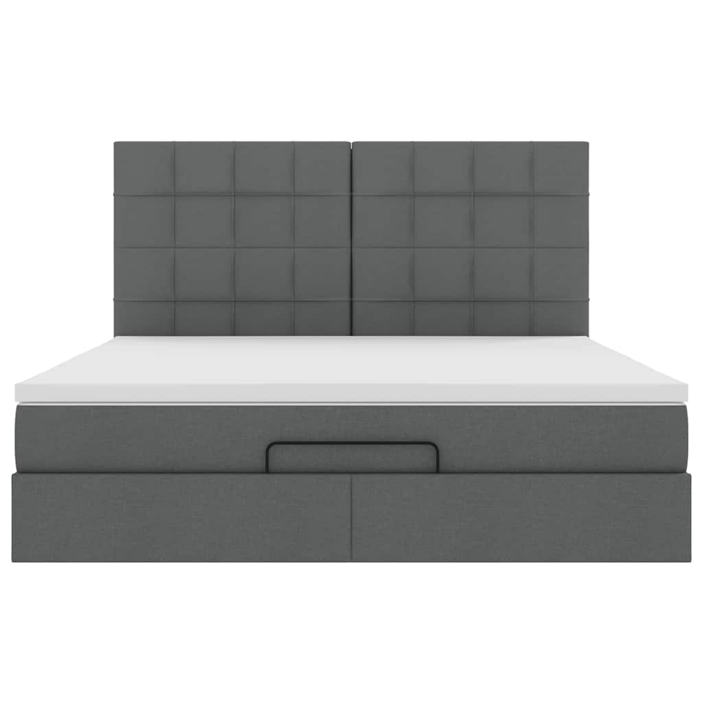Struttura Letto Pouf con Materasso 160x200 cm in Tessuto
