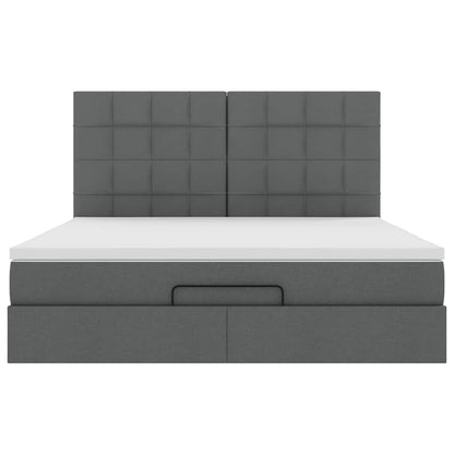 Struttura Letto Pouf con Materasso 160x200 cm in Tessuto