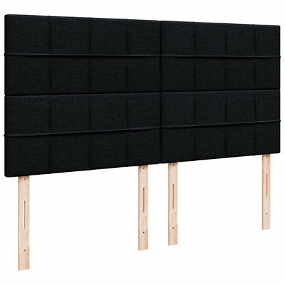 Struttura Letto Pouf con Materasso Nero 160x200 cm in Tessuto | homemem39