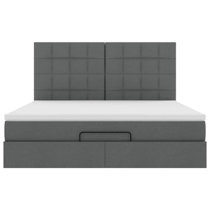 Struttura Letto Pouf con Materasso 180x200 cm in Tessuto - homemem39