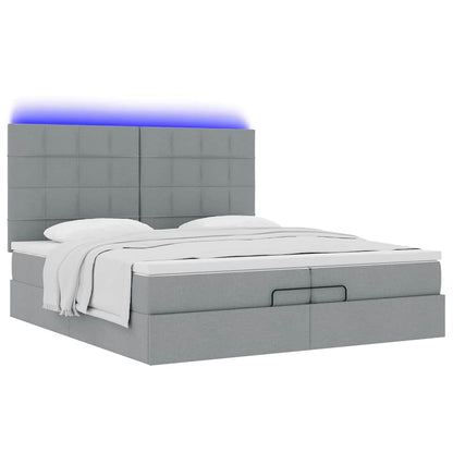 Struttura Letto Pouf con Materassi 200x200 cm in Tessuto | homemem39