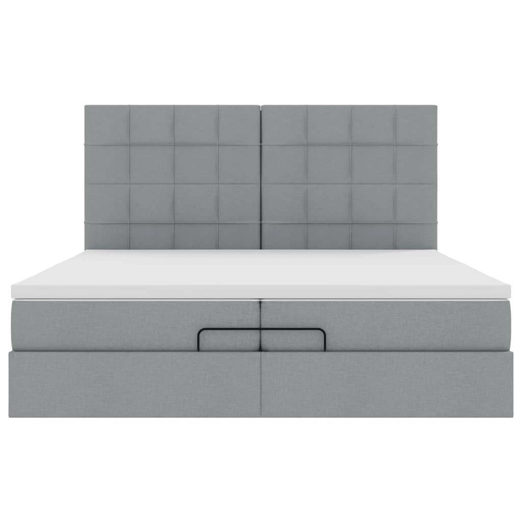 Struttura Letto Pouf con Materassi 200x200 cm in Tessuto | homemem39