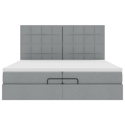 Struttura Letto Pouf con Materassi 200x200 cm in Tessuto | homemem39
