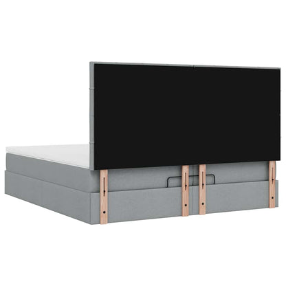 Struttura Letto Pouf con Materassi 200x200 cm in Tessuto | homemem39