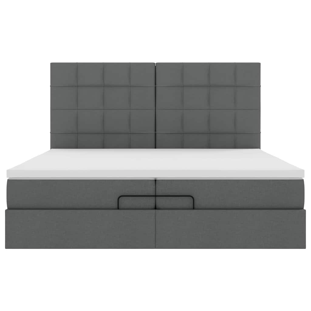 Struttura Letto Pouf con Materassi 200x200 cm in Tessuto | homemem39