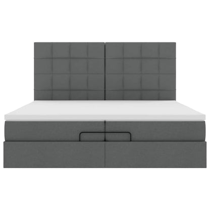 Struttura Letto Pouf con Materassi 200x200 cm in Tessuto