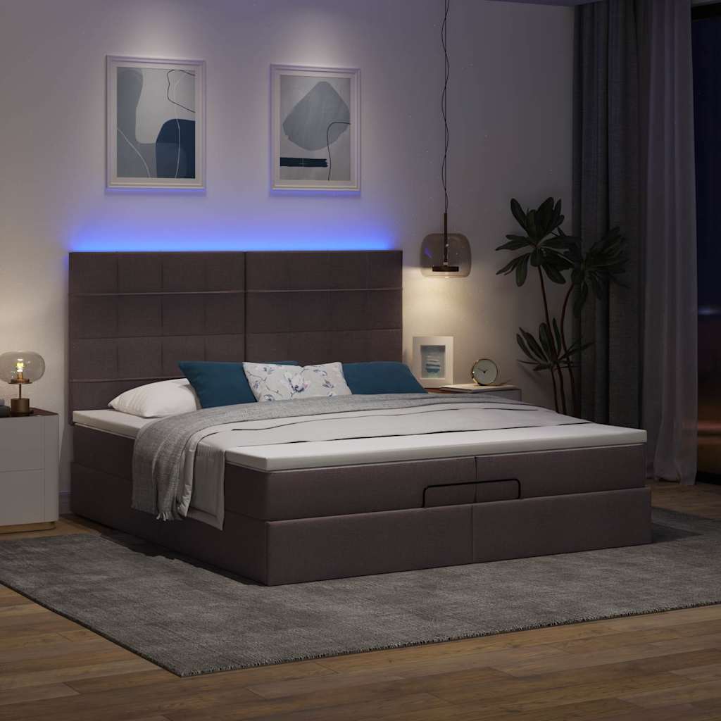 Struttura Letto Pouf con Materassi 200x200 cm in Tessuto | homemem39
