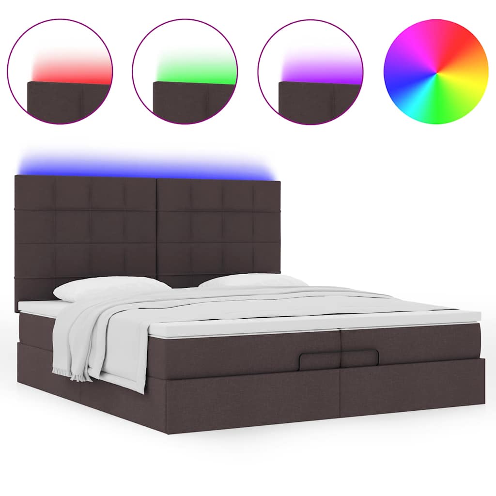 Struttura Letto Pouf con Materassi 200x200 cm in Tessuto | homemem39