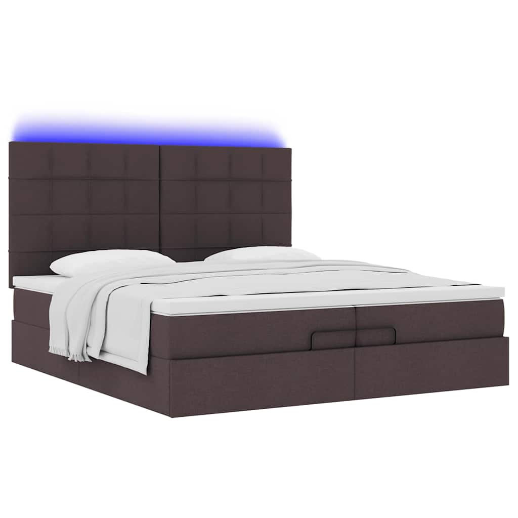 Struttura Letto Pouf con Materassi 200x200 cm in Tessuto | homemem39