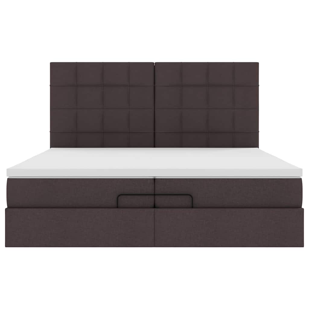 Struttura Letto Pouf con Materassi 200x200 cm in Tessuto | homemem39