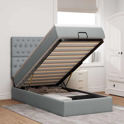 Struttura Letto Pouf con Materasso 90x190 cm in Tessuto