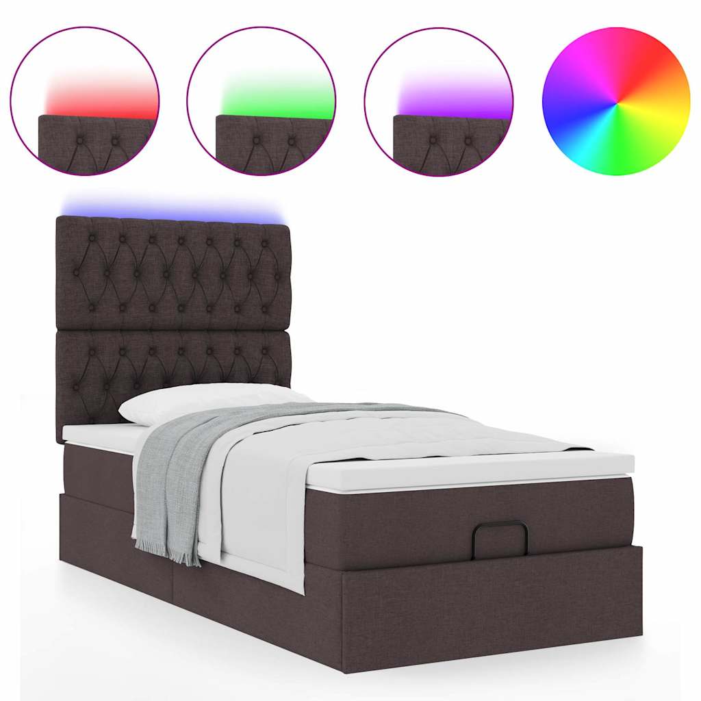 Struttura Letto Pouf con Materasso 90x190 cm in Tessuto | homemem39