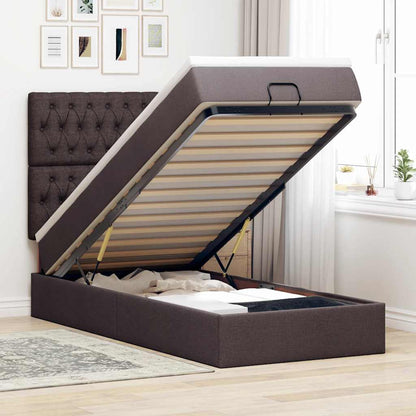 Struttura Letto Pouf con Materasso 100x200 cm in Tessuto