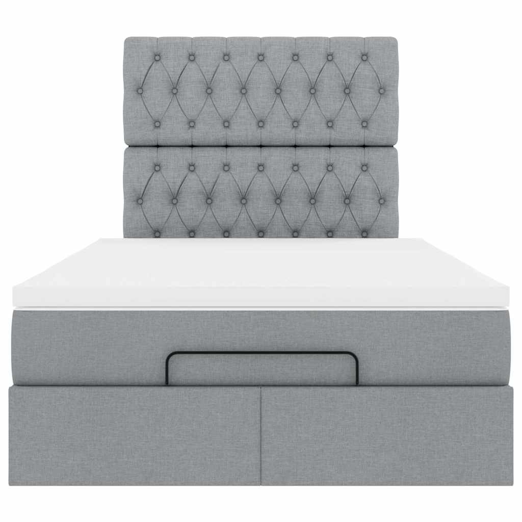 Struttura Letto Pouf con Materasso 120x190 cm in Tessuto