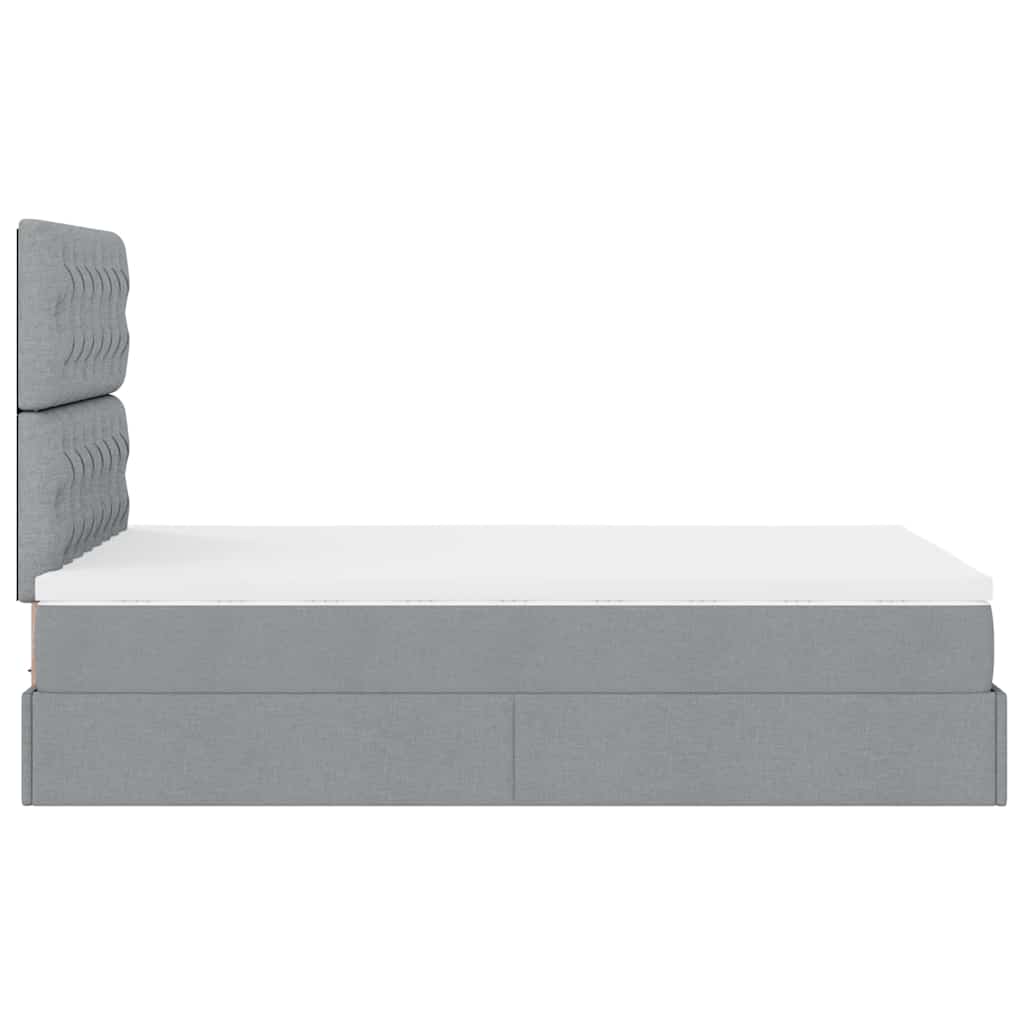 Struttura Letto Pouf con Materasso 120x190 cm in Tessuto