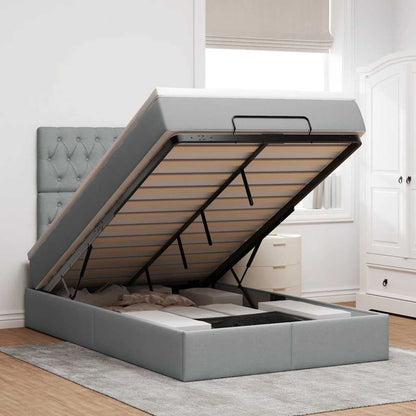 Struttura Letto Pouf con Materasso 120x190 cm in Tessuto