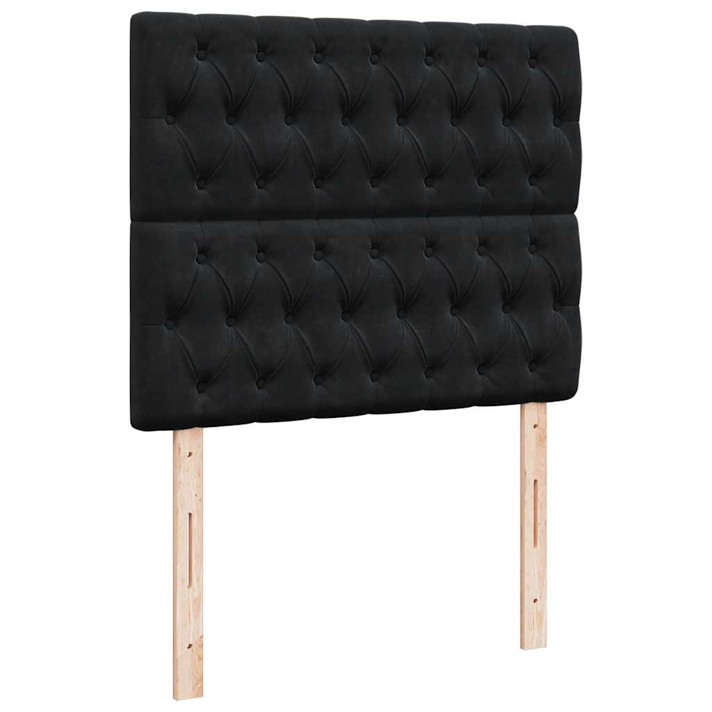 Struttura Letto Pouf con Materasso Nero 120x190 cm in Tessuto