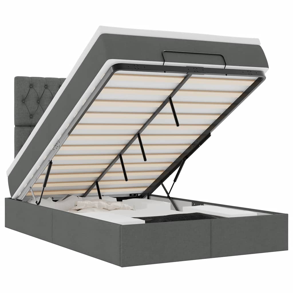 Struttura Letto Pouf con Materasso 120x200 cm in Tessuto - homemem39