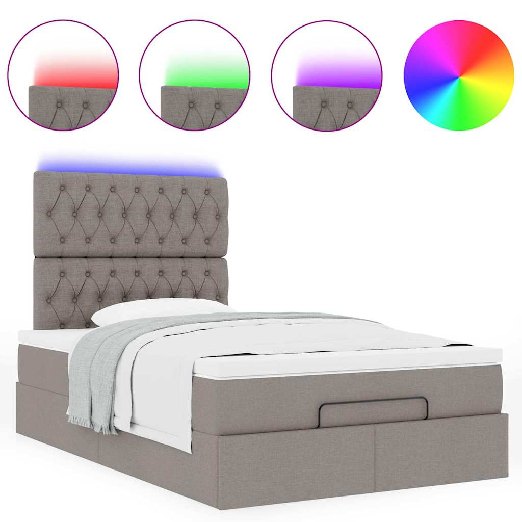 Struttura Letto Pouf con Materasso Tortora 120x200cm in Tessuto | homemem39