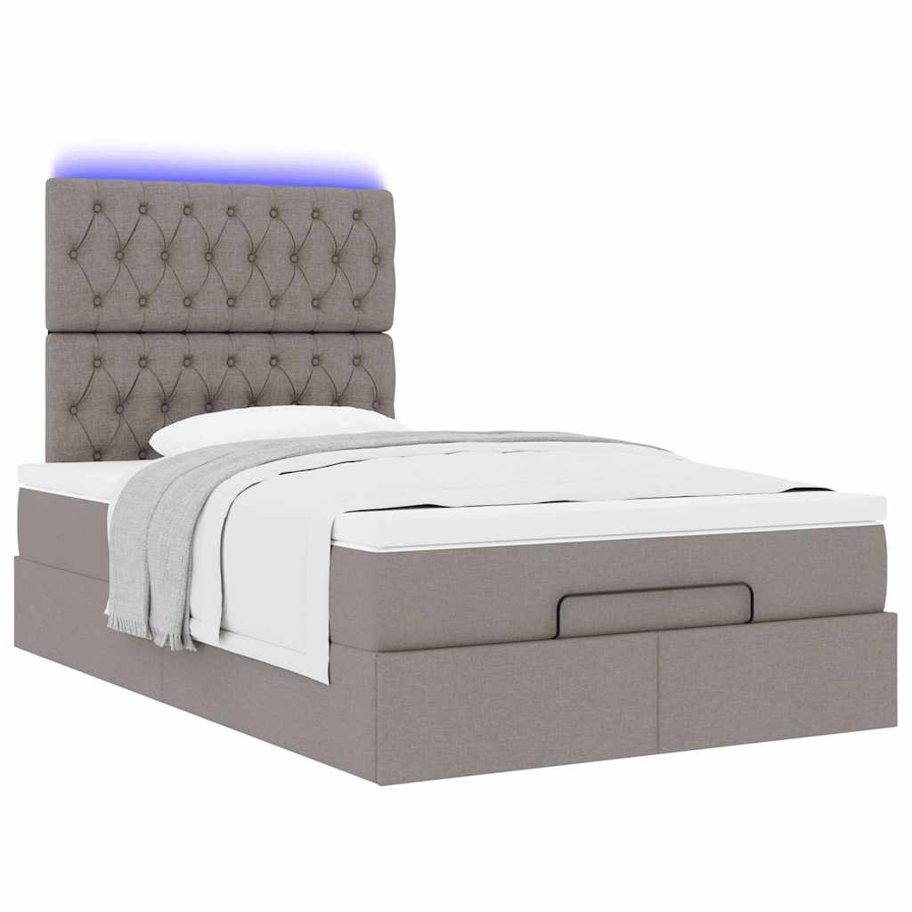 Struttura Letto Pouf con Materasso Tortora 120x200cm in Tessuto | homemem39